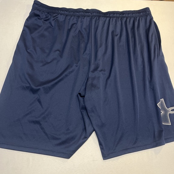 Under Armour 3XL Tall Gym Athletic Shorts Blue Pockets Loose Heat Gear - Picture 3 of 5